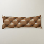 茶色のキルテッドレザーパターン ボディピロー (裏面)