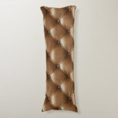 茶色のキルテッドレザーパターン ボディピロー (正面縦)
