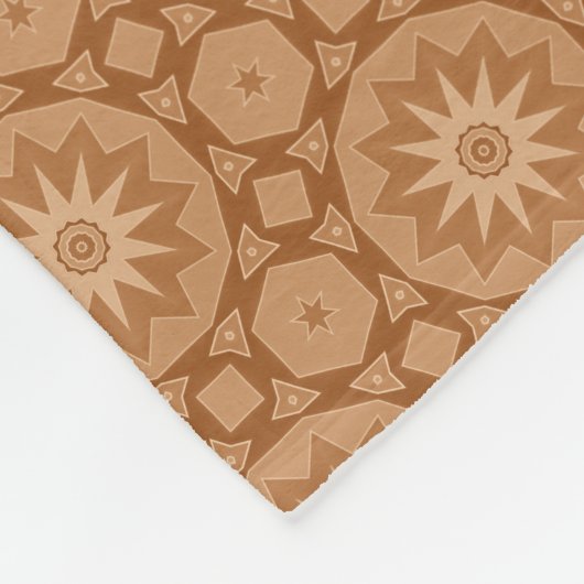 茶色のギリシャの花のデザイン フリースブランケット (角)