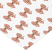 茶色のギンガム弓パターン ショートテーブルランナー (コーナー)