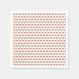 茶色のギンガム弓パターン スタンダードカクテルナプキン