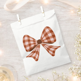 茶色のギンガム弓パターン フェイバーバッグ