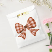 茶色のギンガム弓パターン フェイバーバッグ (封をした状態)