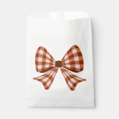 茶色のギンガム弓パターン フェイバーバッグ (正面)