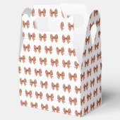 茶色のギンガム弓パターン フェイバーボックス (オープン)