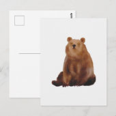 茶色のクマのイラスト ポストカード (正面/裏面)