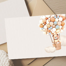 茶色のクマのバルーン空白のエンクロージャカード エンクロージャーカード