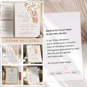 茶色のクマのバルーンRSVP返信エンクロージャカード エンクロージャーカード