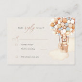 茶色のクマのバルーンRSVP返信エンクロージャカード エンクロージャーカード (正面)