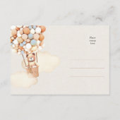 茶色のクマのバルーンRSVP返信エンクロージャカード エンクロージャーカード (裏面)