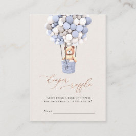 茶色のクマの風船 おむつ抽選券 封筒付き エンクロージャーカード