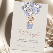 茶色のクマの風船 おむつ抽選券 封筒付き エンクロージャーカード