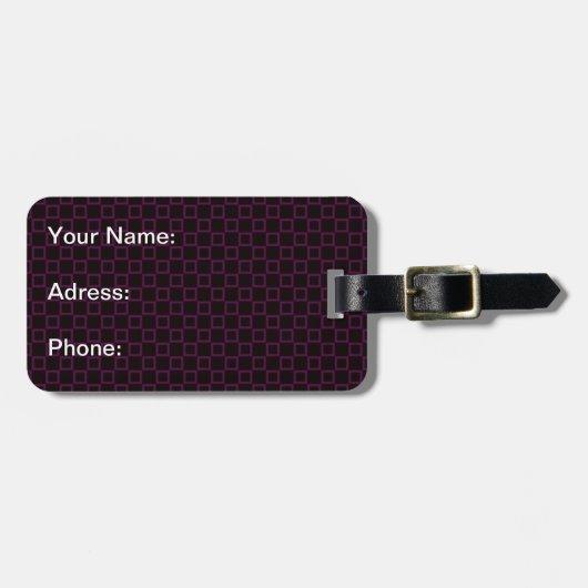 茶色のクラシカルさくらんぼラゲージタグ ラゲッジタグ (正面横)