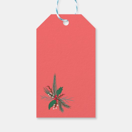 茶色のクラフト素朴トウェインのミスタントクリスマス ギフトタグ (裏面)