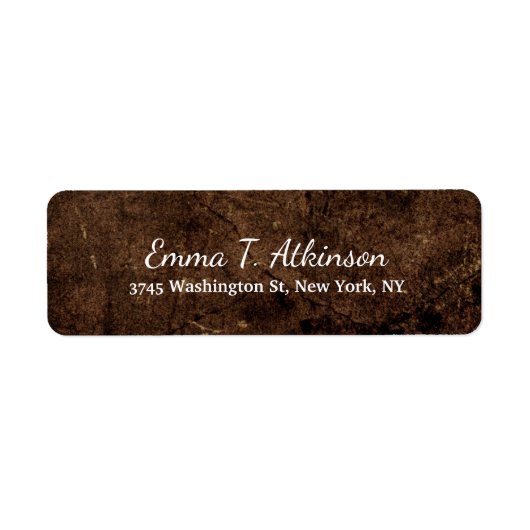 茶色のクリエイティブ手書きスクリプトモダン ラベル (正面)