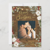 茶色のクリ素朴スマス | 冬のフローラと写真 シーズンカード (正面)