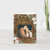 茶色のクリ素朴スマス | 冬のフローラと写真 シーズンカード (正面)