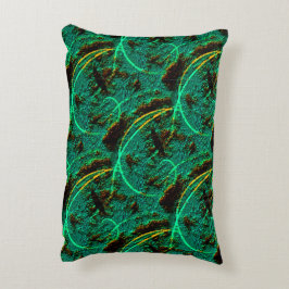 茶色のクレーターを持つ粗いテクスチャの濃い緑のシアン アクセントクッション