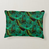 茶色のクレーターを持つ粗いテクスチャの濃い緑のシアン アクセントクッション (裏面)