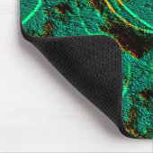 茶色のクレーターを持つ粗いテクスチャの濃い緑のシアン マウスパッド (コーナー)