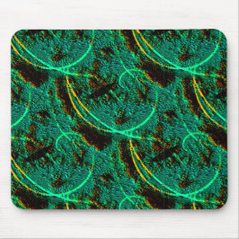 茶色のクレーターを持つ粗いテクスチャの濃い緑のシアン マウスパッド