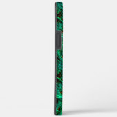 茶色のクレーター付きの粗いテクスチャ濃い緑のシアン Case-Mate iPhoneケース (裏面 / 右)