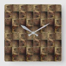 茶色のグラデーションの円を持つ正方形のレリーフ、 浮き彫り