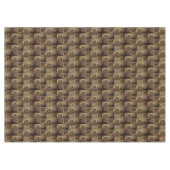 茶色のグラデーションの円を持つ正方形のレリーフ、 浮き彫り テーブルクロス (正面(横))