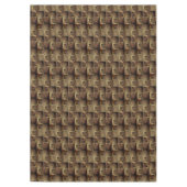 茶色のグラデーションの円を持つ正方形のレリーフ、 浮き彫り テーブルクロス (正面)