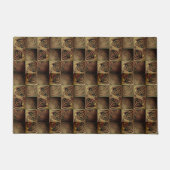 茶色のグラデーションの円を持つ正方形のレリーフ、 浮き彫り ドアマット (正面)