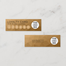 茶色のグラデーション幾何学的メッシュパターンのカスタムロゴ ロイヤリティカード