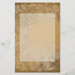 茶色のグランジフローラ 便箋