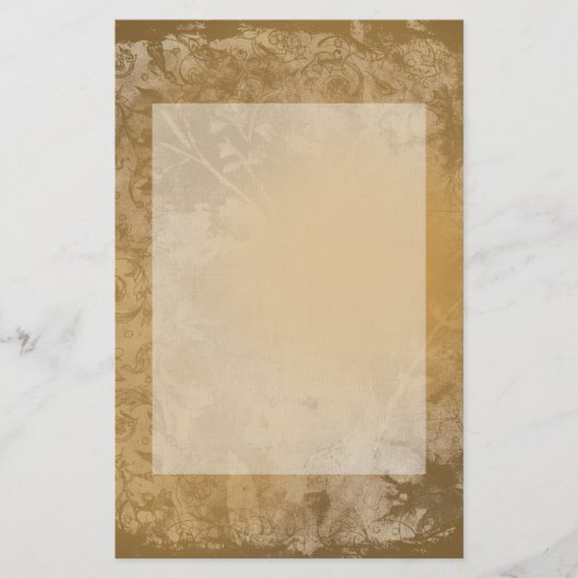 茶色のグランジフローラ 便箋 (正面)