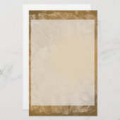 茶色のグランジフローラ 便箋 (正面/裏面)