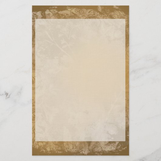 茶色のグランジフローラ 便箋 (正面)