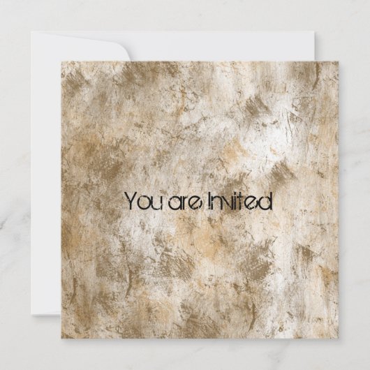 茶色のグランジ抽象芸術赤ちゃんシャワー 招待状 (正面)