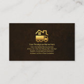 茶色のグランジ金ゴールド移動ボックス 名刺 (裏面)