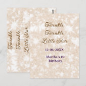 茶色のグリッター 輝く星の誕生日 ポストカード (正面/裏面)