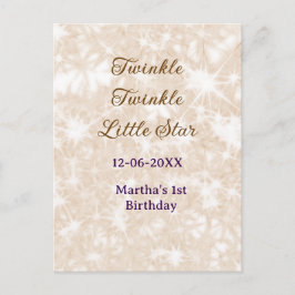 茶色のグリッター 輝く星の誕生日 ポストカード