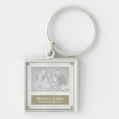 茶色のグリッドフォト キーホルダー (正面)