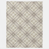 茶色のコンテンポラリーアイボリー寝具の微妙なパターン フリースブランケット (正面)