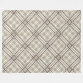 茶色のコンテンポラリーアイボリー寝具の微妙なパターン フリースブランケット (正面(横))