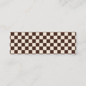 茶色のコーヒーの色がベージュ色で模様とペットカーをチェック スキニー名刺 (裏面)