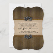 茶色のゴシックこうもりハロウィーンの結婚式のレセプションバック 招待状 (裏面)