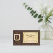 茶色のサドルバッグ 名刺 (スタンド正面)