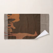 茶色のサファリジャングル動物 バスタオルセット (ハンドタオル)