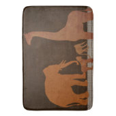 茶色のサファリジャングル動物 バスマット (正面縦)