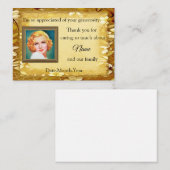 茶色のサンキューカード枠付き葬儀フローラ ノートカード (正面/裏面)