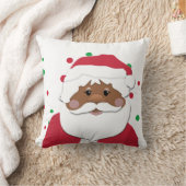 茶色のサンタ装飾クリスマスピロー クッション (ブランケット)