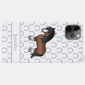 茶色のシェトランドポニーのかわいいキャラクターイラスト Case-Mate iPhoneケース (裏面(横))